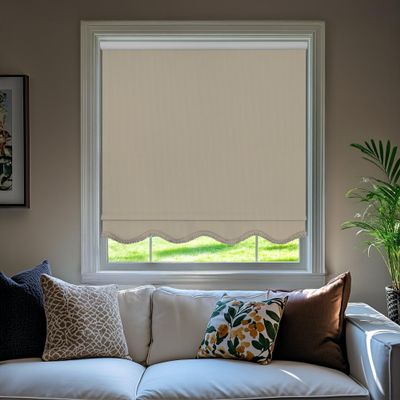 CHICOLOGY Blackout Custom Roller Shades, Cordless Blinds, Window Shades for Home, Roller Window Shades,Window Treatments, Door Blinds, Blackout Shades, Sand Textured (Fringe), 30" W X 64" H