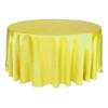 IsolaY 228cm Round Satin Table Cloth Tablecloth Table Cover Overlay for Birthday Wedding Banquet Restaurant Festival Party Supply,Yellow,275cm Round,108inch view 1