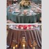 IsolaY 228cm Round Satin Table Cloth Tablecloth Table Cover Overlay for Birthday Wedding Banquet Restaurant Festival Party Supply,Yellow,275cm Round,108inch view 2