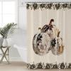 Anzona Thanksgiving Waterproof Shower Curtains Set - Extra Long 72 x 84 Inch, Floral Paint Pumpkin Black Flower Fall Burlap Polyester Fabric Bathroom Curtain, Bathroom Accessories, 1 Panel view 1