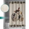 Anzona Thanksgiving Waterproof Shower Curtains Set - Extra Long 72 x 84 Inch, Floral Paint Pumpkin Black Flower Fall Burlap Polyester Fabric Bathroom Curtain, Bathroom Accessories, 1 Panel view 4