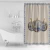 Anzona Thanksgiving Waterproof Shower Curtains Set - Standard 66 x 72 Inch, Floral Paint Pumpkin Blue Flower Lace Fall Burlap Polyester Fabric Bathroom Curtain, Bathroom Accessories, 1 Panel view 3
