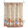 Anzona Thanksgiving Waterproof Shower Curtains Set - Extra Long 72 x 84 Inch, Pumpkin Sunflower Fall Leaves Orange Vintage Polyester Fabric Bathroom Curtain, Bathroom Accessories, 1 Panel view 2