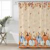 Anzona Thanksgiving Waterproof Shower Curtains Set - Extra Long 72 x 84 Inch, Pumpkin Sunflower Fall Leaves Orange Vintage Polyester Fabric Bathroom Curtain, Bathroom Accessories, 1 Panel view 3