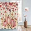 Anzona Thanksgiving Waterproof Shower Curtains Set - Small 36 x 78 Inch, Fall Pink Orange Pumpkin Flower Watercolor Burlap Polyester Fabric Bathroom Curtain, Bathroom Accessories, 1 Panel view 4