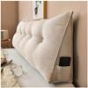 EORNOW Headboard Pillow, Triangular Bedside Cushion/Large Backrest Pillows, Bed/Sofa Triangular Reading Pillow Long Cushions with Removable Cover (Color : Light Beige, Size : 180 * 20 * 50cm) view 1