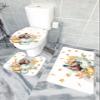Wotrend Turkey 3 Piece Bath Rugs Set Thanksgiving Fall Leaves Pumpkin Autumn Harvest Non-Slip Bathroom Mats Absorbent Contour Soft Mat Toilet Lid Cover Bathroom Decor Set,18"x30"+14"x18"+15"x18" view 2