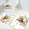 Wotrend Turkey 3 Piece Bath Rugs Set Thanksgiving Fall Leaves Pumpkin Autumn Harvest Non-Slip Bathroom Mats Absorbent Contour Soft Mat Toilet Lid Cover Bathroom Decor Set,18"x30"+14"x18"+15"x18" view 4