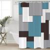 Mid Century Modern Shower Curtain for Bathroom 66" x 72" Blue Black and Gray Abstract Art Shower Curtain with Hooks Polyester Waterproof Home Bathtub Decor view 1