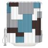 Mid Century Modern Shower Curtain for Bathroom 66" x 72" Blue Black and Gray Abstract Art Shower Curtain with Hooks Polyester Waterproof Home Bathtub Decor view 2