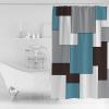 Mid Century Modern Shower Curtain for Bathroom 66" x 72" Blue Black and Gray Abstract Art Shower Curtain with Hooks Polyester Waterproof Home Bathtub Decor view 3