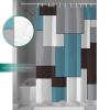 Mid Century Modern Shower Curtain for Bathroom 66" x 72" Blue Black and Gray Abstract Art Shower Curtain with Hooks Polyester Waterproof Home Bathtub Decor view 4