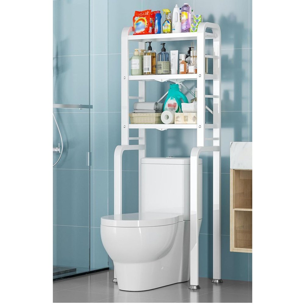 HASMI Toilet Racks That Go Over The Toilet, Bathroom Storage Over The Toilet, Freestanding Toilet Shelf Space Saver Rack Stand for Laundry Room, Balcony