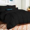 AHJ Beddings Olympic Queen Size 8 Piece Bed in a Bag - 500GSM Comforter Set with 15 inch Deep Fitted, Flat, Bed Skirt, Pillowcases & Shams, 600 Thread Count, Egyptian Cotton, Black view 1