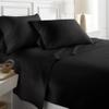 AHJ Beddings Olympic Queen Size 8 Piece Bed in a Bag - 500GSM Comforter Set with 15 inch Deep Fitted, Flat, Bed Skirt, Pillowcases & Shams, 600 Thread Count, Egyptian Cotton, Black view 4