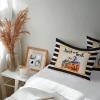 Chucoco Halloween Waterproof Pillow Covers for Couch Throw Pillow Cases Set of 2, Pumpkins with Crow Boo Decorative Cushion Pillow Covers 20x12In,Indoor Outdoor Decoration Trick Or Treat Black Stripe view 4