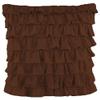2-PC Ultra Soft Solid Multi Ruffle Pillow sham 500 Thread Count 100% Cotton Fabric (Brown Solid, Emperor/Oversize 20'' x 40'') view 1