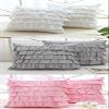 2-PC Ultra Soft Solid Multi Ruffle Pillow sham 500 Thread Count 100% Cotton Fabric (Brown Solid, Emperor/Oversize 20'' x 40'') view 2