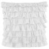 2-PC Ultra Soft Solid Multi Ruffle Pillow sham 500 Thread Count 100% Cotton Fabric (White Stripe, Euro 24'' x 24'') view 1