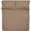 RV/Short Queen Sheet Set, Camper Queen Sheet Set, 4-Piece Bed Sheets for Campers & Travel Trailers, Fits Upto 6-10" Deep Pocket, Luxury Soft Brushed Microfiber Sheets, RV Mattress Sheets - Taupe view 1