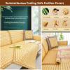 Natural Bamboo Cooling Sofa Cover for 2/3/4 Seater,Anti-Slip Sectional Sofa Slipcovers Armrest Chair Cushions, Breathable Recliner Couch Cover Mat Universal Furniture Protectors for Pet Living Room ( view 2