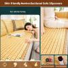 Natural Bamboo Cooling Sofa Cover for 2/3/4 Seater,Anti-Slip Sectional Sofa Slipcovers Armrest Chair Cushions, Breathable Recliner Couch Cover Mat Universal Furniture Protectors for Pet Living Room ( view 3