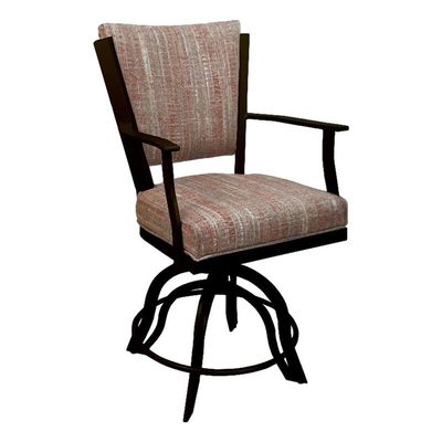 Tobias Designs Montana Swivel 30" Metal Bar Stool - Watusi Madder Fabric - Brown Frame