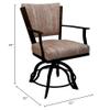 Tobias Designs Montana Swivel 30" Metal Bar Stool - Watusi Madder Fabric - Brown Frame view 2