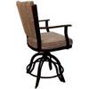 Tobias Designs Montana Swivel 30" Metal Bar Stool - Watusi Madder Fabric - Brown Frame view 3