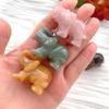 AtkitS 1PC Natural Crystal Rose Quartz Elephant Animals Crafts Healing Small Green Gem Carving Decoration Children Teaching Gifts (Color : Topaz) view 2