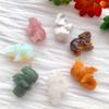 AtkitS 1PC Natural Crystal Rose Quartz Elephant Animals Crafts Healing Small Green Gem Carving Decoration Children Teaching Gifts (Color : Topaz) view 4