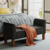 Awonde Storage Bench for Bedroom End of Bed Button Tufted Upholstered Bench Storage Ottoman Bench with Arms 52" Settee Bench Gray Linen view 1