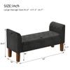 Awonde Storage Bench for Bedroom End of Bed Button Tufted Upholstered Bench Storage Ottoman Bench with Arms 52" Settee Bench Gray Linen view 2