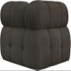 Meridian Furniture 611Brown-Corner Ames Collection Modern | Contemporary Corner with Rich Brown Boucle Fabric, Modular, 34" W x 34" D x 28" H, Brown view 4