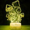 Jinnwell 3D Mushroom led Night Light Lamp Illusion Night Light 16 Color Changing Table Desk Decoration Lamps Gift Acrylic Flat ABS Base USB Cable Toy view 2