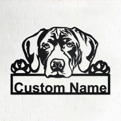 LOVELYPOD German Shorthaired Dog Metal Sign, Personalized Custom German Shorthaired Pointer Metal Sign for Dog Lover Custom Name Metal Wall Art, Gifts for Dog Mom, Dog Dad, Lover Dog