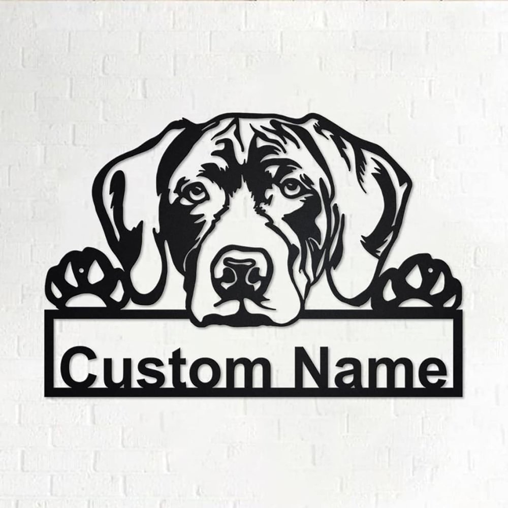 LOVELYPOD German Shorthaired Dog Metal Sign, Personalized Custom German Shorthaired Pointer Metal Sign for Dog Lover Custom Name Metal Wall Art, Gifts for Dog Mom, Dog Dad, Lover Dog
