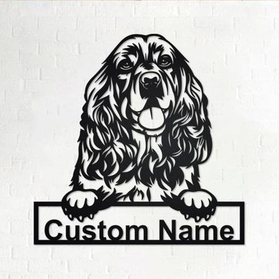 LOVELYPOD Cocker Spaniel Dog Metal Sign, Personalized Cocker Spaniel Cut Metal Sign Dog Lover Metal Wall Art, Laser Cut Metal Signs Cocker Spaniel Dog, Gifts for Dog Mom, Dog Dad, Lover Dog