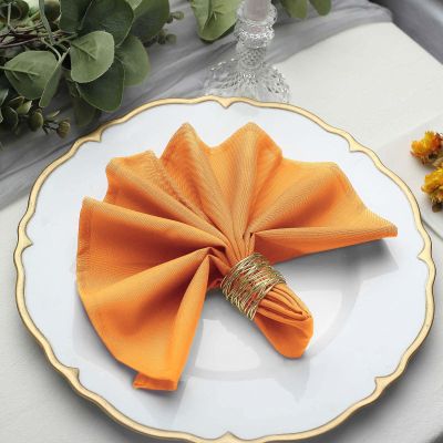 10 pcs 17-Inch Orange Polyester Luncheon Napkins for Wedding Reception Events Catering Restaurant Kitchen Decoration