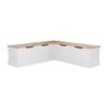 Linon Troyin Natural and White Wooden Storage Nook with Beige Cushions/Pillows view 1