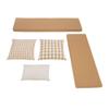 Linon Troyin Natural and White Wooden Storage Nook with Beige Cushions/Pillows view 3