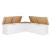 Linon Troyin Natural and White Wooden Storage Nook with Beige Cushions/Pillows view 4