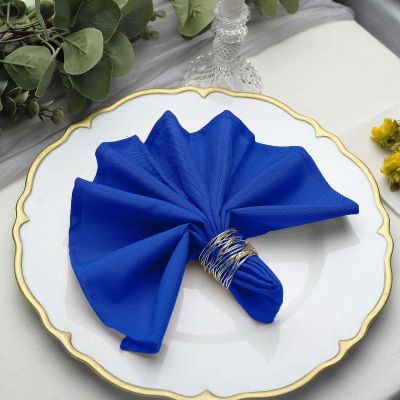 20 pcs 17-Inch Royal Blue Polyester Luncheon Napkins - for Wedding Party Reception Events Restaurant Kitchen Home