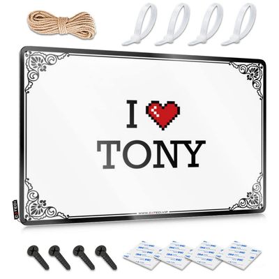 Abipuir Man Cave Signs for Men I Love Tony Tin Sign Cool Posters for Guys Country Decorations for Home (Color : Colour, Size : 20X30CM)