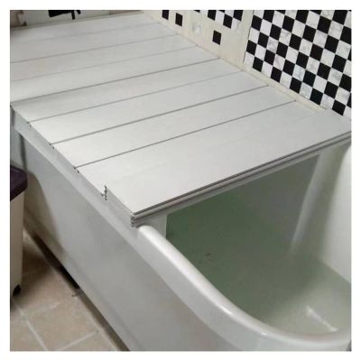 Bathtub Tray Folding Bathtub Insulation Cover Bathtub Tray, PVC Multifunction Insulation Cover Shutter Bath Lid for Phone Tablet Bracket, Dustproof Bath Shelf for Luxury Spa Or Reading Multifunctional