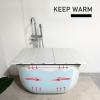 Bathtub Tray Folding Bathtub Insulation Cover Bathtub Tray, PVC Multifunction Insulation Cover Shutter Bath Lid for Phone Tablet Bracket, Dustproof Bath Shelf for Luxury Spa Or Reading Multifunctional view 3