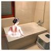 Bathtub Tray Folding PVC Bathtub Cover Shutter Bath Lid, Bathtub Dust Board Insulation Cover, White Bathtub Tray for Books Phone Tablet for Most Standard Sized Bathtubs, 0.6cm Thickness Multifunctiona view 1