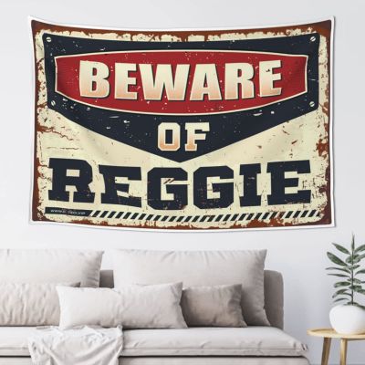 Abipuir Things For Boys Room Beware Of Reggie Tapestry Room Door Decor Bar For Man Cave (Size : 75X100CM)
