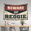 Abipuir Things For Boys Room Beware Of Reggie Tapestry Room Door Decor Bar For Man Cave (Size : 75X100CM) view 3