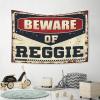 Abipuir Things For Boys Room Beware Of Reggie Tapestry Room Door Decor Bar For Man Cave (Size : 75X100CM) view 4
